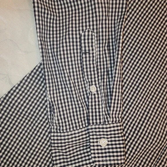 Abercrombie & Fitch Women Gingham L Blue‎ White Button Shirt Long Sleeve Preppy - Picture 5 of 12
